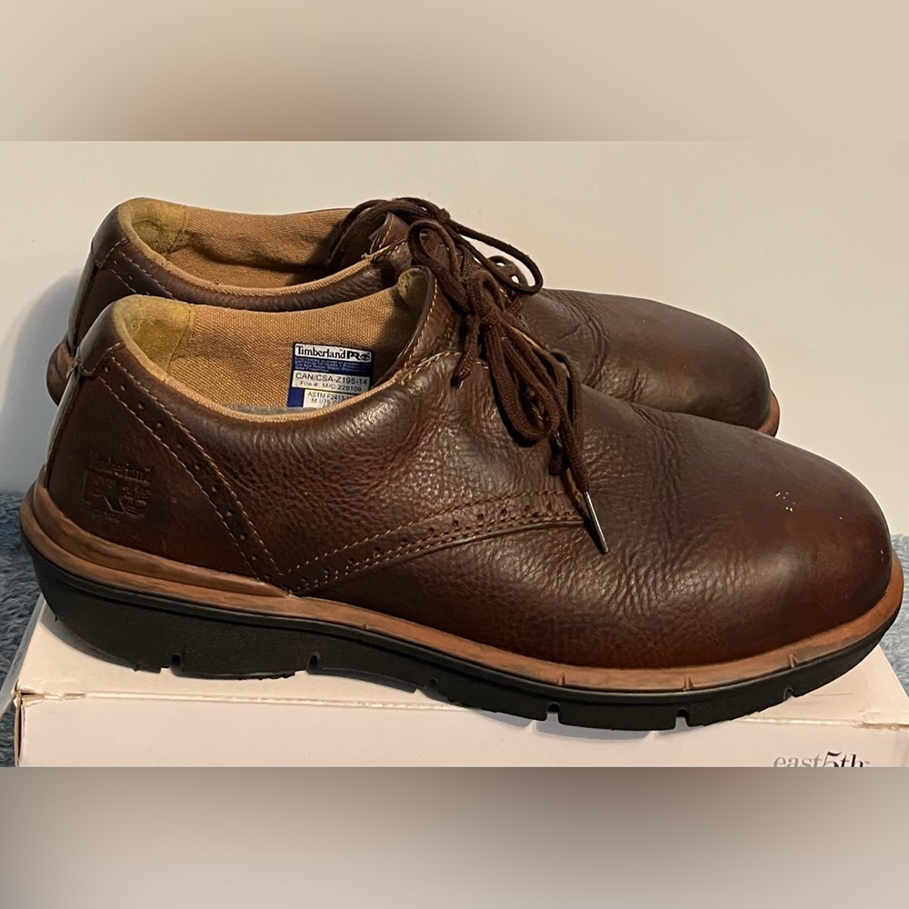 Timberland Pro Boldon SD +Alloy Toe  Brown Leather Oxfords work shoes 
Size 11